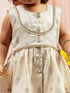Girl's' Cream Kurta Pant Set